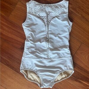 Woman’s Elegant White Lace Leotard
